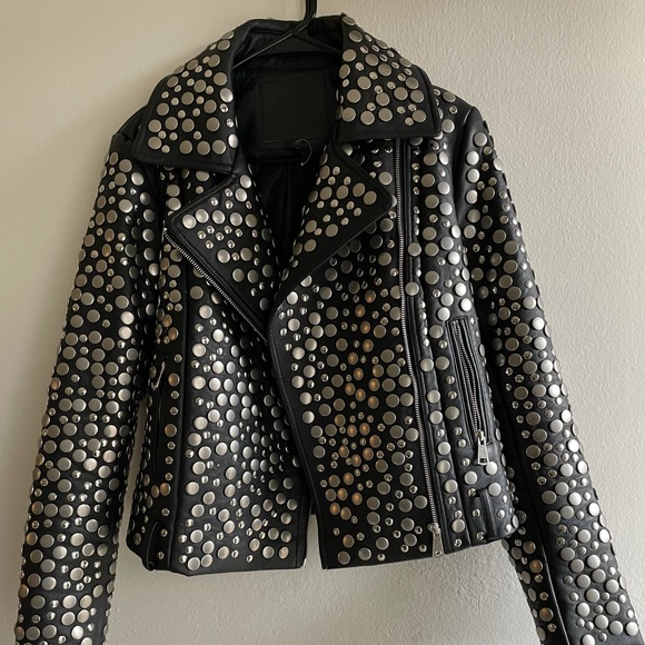 Belle Veré studded leather jacket Medium - Picture 1 of 8